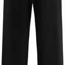Girls Loose Straight Leg Sweatpants High Waisted Baggy Joggers with Drawstring Black 13-14Y (Black)