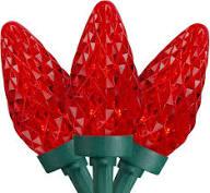LED C9 Green-Wire Christmas Lights - Red, 25 ...