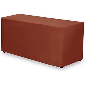 Gee Di Moda Fitted Tablecloth - 72 x 30 Inch Burnt Orange Fitted Table Cloth for 6 Foot Rectangle Table - Heavy Duty Washable Fabric - for 6 Ft Buffet Table Holiday Party Dinner Wedding & Trade Show