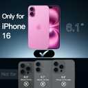 JETech Case for iPhone 16 6.1-Inch, Non-Yellowing Shockproof Phone Bumper Cover, Anti-Scratch Clear Back (Pink)