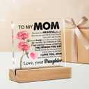Yuzi-n Acrylic Desk Decorative Sign, 4 x 4 Inches, Mother's Day Birthday Christmas Gift, Floral Grateful Clear Signage for Home Decor