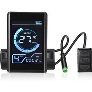 Bike Display LCD Waterproof 5 Pin X1 LCD Control Panel Bike Screen 24V 36V 48V,Speedometer Electric Mountain Bike, Replacement Scooter Dashboard (9x9.5cm) Display to Enrich Cycling Journey