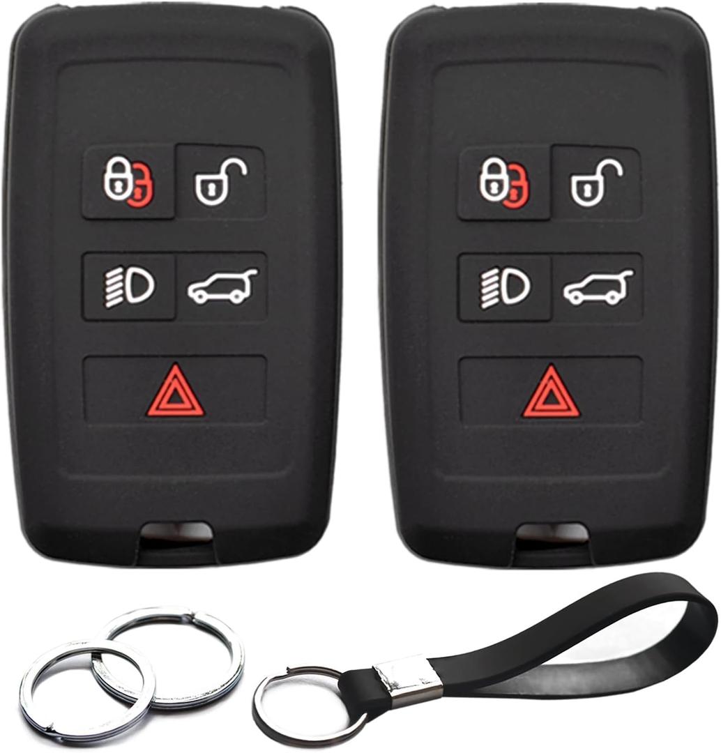 Compatible with Land Rover Range Rover Evoque Sport Velar Defender 110 130 90 Discovery Sport Jaguar E-Pace F-Pace F-Type I-Pace XE XF XJ Key Fob Cover Case Key Chain Protector Holder 1 Pc