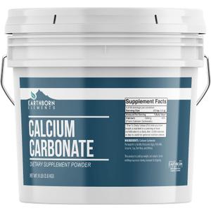 Earthborn Elements Calcium Carbonate Powder (1 Gallon), Natural Antacid, Limestone Powder, Resealable Bucket