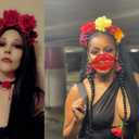 Merroyal Women's Dia de los Muertos Rose Flower Costume Headpiece Halloween Day of The Dead Costume Headband (Black)