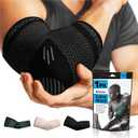 POWERLIX Elbow Brace Compression Support - Elbow Sleeve for Tendonitis, Tennis Elbow Brace and Golfers Elbow Treatment, Arthritis, Workouts, Weightlifting  Reduce Elbow Pain (Black, L)
