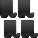 Razor Holder Shaver Hook Hanger Stand Caddy (4 Pack) Self Adhesive Stick on Hook Heavy Duty Stainless Steel Phone Holder for Shower, Tools for Hanging Washcloth Towel Loofah for Bathtub Wall, Black