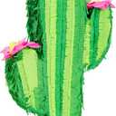 Juvale Cactus Pinata for Taco Party Decorations & Adult Party Decorations - Durable Corrugated Paper with Easy Top-Fill Opening - 16.5 x 11.5 x 3 In, Green