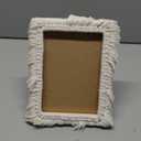 AceList Boho Picture Frame 57, Hand-Woven Picture Frame with Stand for Tabletop Display, Bohemian Decorative Photo Frame for Home Farmhouse Decor, Wedding Gift (White) (5x7)