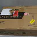 Rfiver Swivel Floor TV Stand with Mount for 28-60 inch TVs up to 88 lbs, Height Adjustable Tall TV Stand with Wood Base, Saving Space Design for Bedroom, Living Room and Corner, White