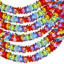 Thiccywoov 6 Pcs 10ft Light up Flower Lei Garland Hawaiian Flower Banner with LED Light Strings Tropical Luau Party Supplies for Summer Party Decorations Luau Theme Wedding Event Festivals Birthdays