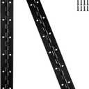 2-Pack 12-Inch Black Stainless Steel Heavy Duty Continuous & Piano Hinge, 2" Open Width Piano Boat Hinges, with Pre-Drilled Holes and Screws, Ideal for Piano Cabinets ane Wooden Box.