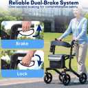 Rollator Walker for Seniors with Seat, 8" All Terrain Wheels, 350 LBS