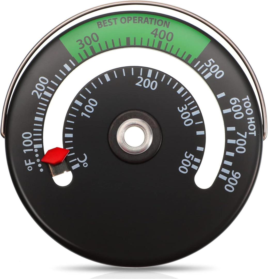 Magnetic Wood Stove Thermometer Oven Temperature Thermometer for Wood Burning Gas Stoves Chimney Pipe Avoiding Destroyed by Overheat(1 Piece), 1 Pack