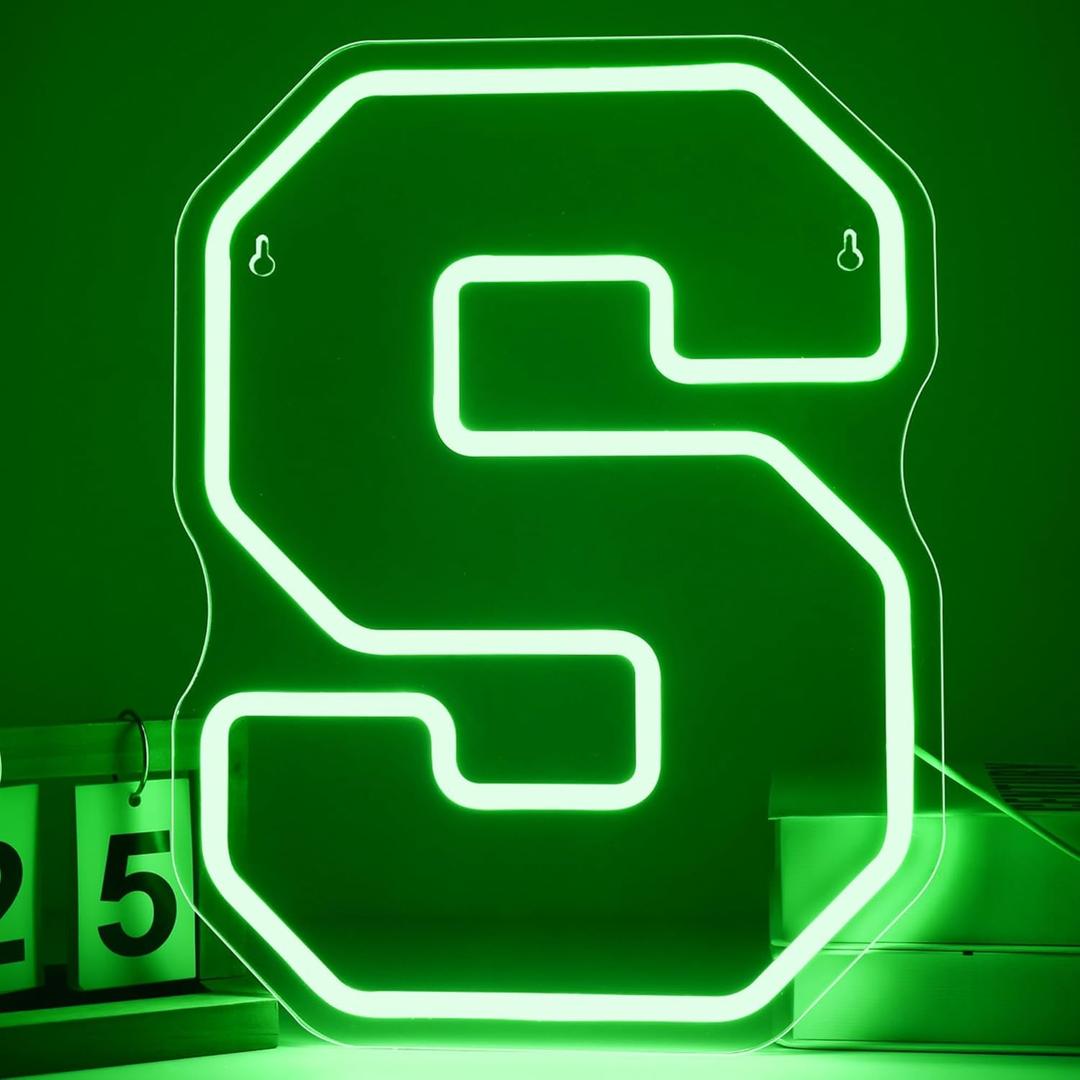 University Neon Signs,College Neon LED Sign,University Basketball Team Neon Sign for Room Decor,Dorm Decor for College Students,Neon Signs for Man,Sports Fans,Graduates,Size 14.6 * 11 in(XD126) (MSU-Green)