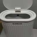 KSSKSS 1.8 Gallons Small White Bathroom Trash Can with Lid, Slim Bathroom Garbage Bin, Removable Liner Bucket, Dog Proof Trash Can with Pop-Up Lid for Bedroom,Toilet