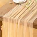 Champagne Gold Cheesecloth Table Runner 4 Pack Spring Easter Table Runners 120 inches Boho Gauze Champagne Cheese Cloths for Wedding Bridal Baby Shower Decor Party