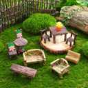 VOSAREA 10pcs Miniature Garden Furniture Ornaments Resin Tables Chairs for Dollhouse Accessories Landscape Decorations Rustic Charm Easy to Use and Lightweight