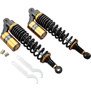 14.8 inch 375mm Motorcycle ATV Shock Absorbers Universal for HONDA for Suzuki for Yamaha for Kawasaki ATV Go Kart Quad Dirt Sport Bikes Black & Gold