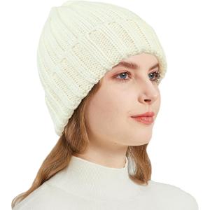 NPQQUAN Thick Warm Winter Hats for Women Knit Beanie Hat Skull Cap Beanies for Men Women ((Beige)))