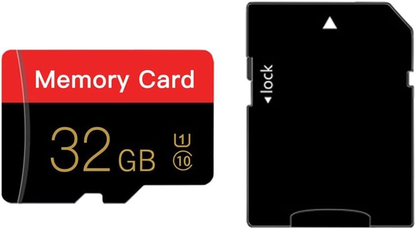 Micro Memory Card 32GB with Adapter, C10/U1/UHS-I/A1 TransFlash Card, TF Card for Camera, Smartphone, Tablet, Drone (Red 32GB)