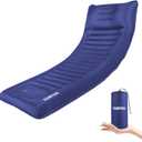 TOBTOS Inflatable Camping Sleeping Pad with Pillow, Thick 6 Inch Ultralight Sleeping Pad with Built-in Pump, Lightweight Sleeping Mat for Camping, Backpacking, Hiking, Tent (Blue) (Single)