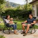 SUNNYFEEL 2 Pack Oversized Folding Rocking Camping Chair 500lbs, 2 PC