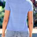 Dowerme Women Summer Cardigan Sweaters 2026 Fashion Short Sleeve V Neck Crochet Crop Tops Spring Beach Vacation Clothes (Blue, S)