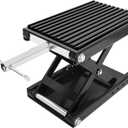 1300 LBS Motorcycle Jack, Thickened 0.48" Rubber Pad Motorcycle Lift, Upgraded Anti-Slip Bottom Dirtbike Stand, Carbon Steel Motorcycle Center Stand with Wide Deck, Chain Brush, T-Handle for ATV Black