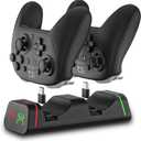 Controller Charging Dock for Switch Pro & Switch 2 Pro Controller, PS5 Controller, Xbox Series X|S & Elite 2, 2Port LED Charging Station (Not for PowerA/3rdParty Pro), 5V2A Recommended