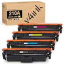 V4ink 210A W2100A Toner Cartridge (with Chip) Compatible Replacement for HP 210A W2100A W2101A W2102A W2103A for HP Color Pro 4201dw 4201dn MFP 4301fdw 4301fdn 4301dn 4301dw Printer Toner, 4-Pack