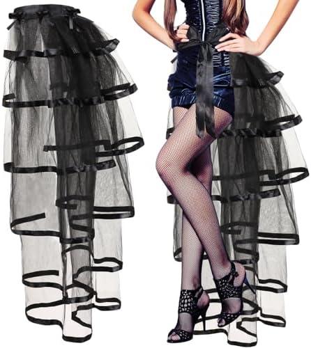Steampunk Tie on Bustle Skirt Victorian Belt Lace Tutu Underskirt Bustle Halloween Costume Accessory for Women