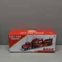 SpringFlower Extra Large Fire Truck Toys for Boys Girls with Racing Car and Helicopter, Lights, Sounds, Semi Truck Vehicle Toy for Toddlers 3 4 5 6 7, Christmas Birthday Gift