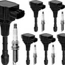 Ignition Coil & Spark Plugs Set of 6 Compatible with Nissan Murano Maxima Pathfinder Altima Quest Infiniti FX35 G35 Q50 QX60 3.5L V6 & More Replaces# UF550