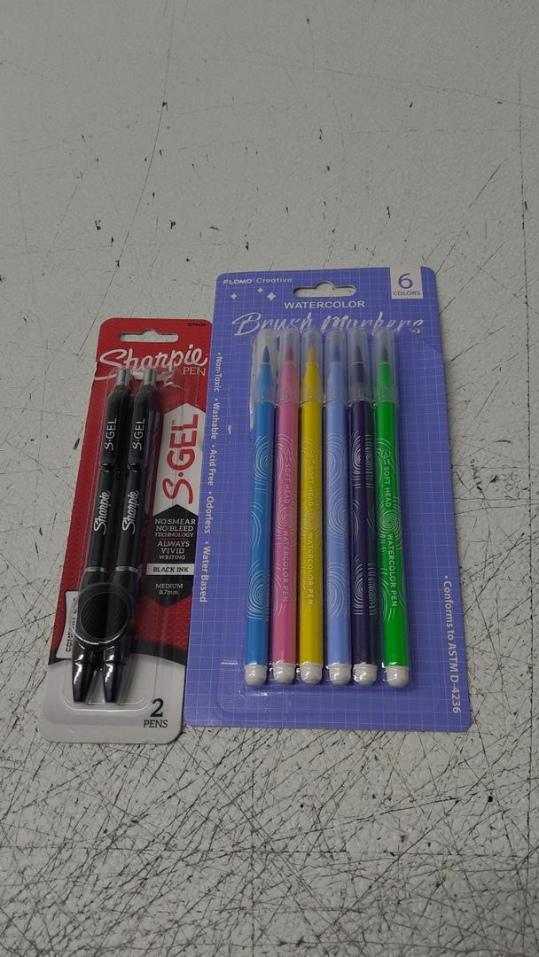 Sharpie gel pens 0.7 And Watercolor Brush Markers 6Colors
