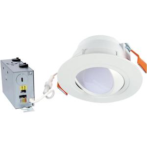 HALO RA 6-Inch Canless LED Recessed Downlight with Adjustable Gimbal, Selectable Lumens and Color Temperatures, Dim-to-Warm - RA6LS9FSD2W1EWHDM (6 in, White)