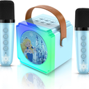 Toys for Girls Karaoke Machine for Kids, Mini Karaoke Machine Kids Toys 3 4 5 6 7 8 9 10 12+, Girl Toys Age 4-5, Princess Toys Birthday Gifts for Girls Boys Party (Pink 2 Mics)