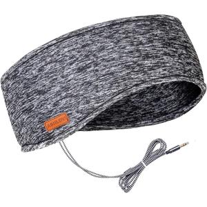 Sleep Headphones & Ear Warmers Headband Headphones & Ear Muffs Ear Covers with Ultra-Thin HD Stereo Speakers for Outdoor Sports Running Nap Sleeping ASMR & Daily Wear (Wired-Gray)