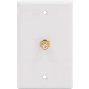 VCE RCA Wall Plate(UL Listed), 1-Port Keystone Wall Plate with Female to Female RCA Keystone Jack Insert for Subwoofer Audio Port, White