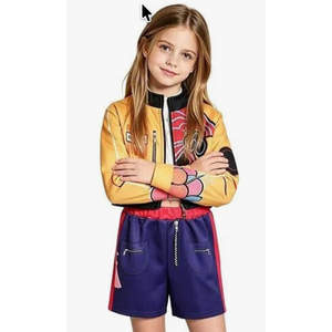 Girls' Halloween Dress Up Outfit, Stage Costume 3PCS Set for Kids' Party, Size 120