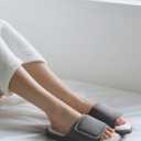 SHIBEVER Women's Slippers Fuzzy Open Toe Slip On Indoor House Shoes Comfy Bedroom Women Slippers (7.5-8, 71 Gray)