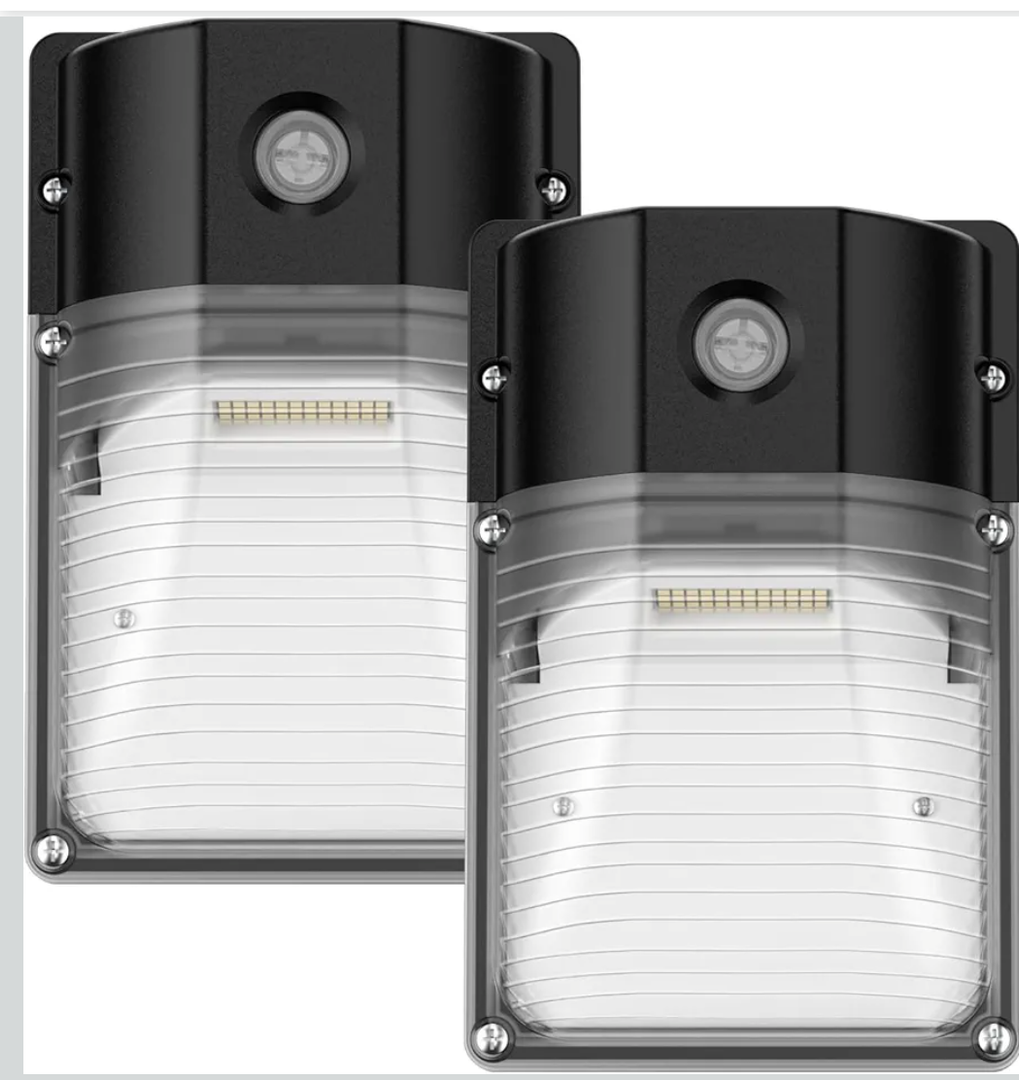 30W LED Wall Pack Light with Dusk to Dawn Sensor, 3600LM, 5000K Daylight, 120Vac Led Porch Lights, IP65 Waterproof Outdoor Security Lighting for Garage Warehouse Garden, ETL Certified, 2 Pack