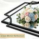 Black Wall Mirrors for Decor, 40''X28'' Large Bathroom Mirror for Vanity with Black Metal Frame, Modern Scalloped Mirror for Entryway, Dining Room, Living Room