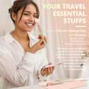 Travel Makeup Brush Set, Portable Makeup Kit with Pad Easy Clean Vegan Brush Set, ON THE GO Cosmetic Brushes Tools 4 Pcs for Women