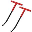 Motorcycle Exhaust Spring Hook, T Shaped Handle Exhaust Pipe Spring Puller Installer Hooks Tool with Rubber Coating for Motorcycle Vehicle Springs Removal, Installation, Adjustment (2pcs)