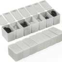 2 x Weekly Small Pill Organizer, 7 Day Pill Case, Daily Vitamin Case Medicine Box, Pill Containers for Medicine Supplements Fish Oil(2Pcs,Grey)
