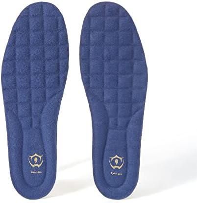 Wnnideo Thick Memory Foam Shoes Insert with Arch Support - Premium Cushioning Orthopedic Shoe Insoles for Heel Pain & Plantar Fasciitis, Running, Hiking, Working Men & Women (Blue Size 12)