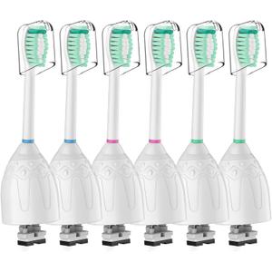 Toothbrush Heads for Philips Sonicare Replacement Brush Heads Medium Soft Dupont Bristles Electric Toothbrush Replacement Heads Fit E-Series Essence Xtreme Elite Advance and CleanCare, 6 Pack