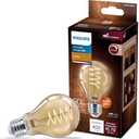 Philips LED 60W A19 1-Pack Vintage Edison Spiral Amber (2000K) 400 Lumen (6.5W = 60W) Dimmable Flicker-Free Light Bulb