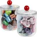 ZEXALOR Set of 2 Hair Accessories Organizer, Clear Scrunchie Holder, Plastic Vanity Organizer Geadband holder Hair Tool Storage Box, Bathroom Organizers and Storage (6H)